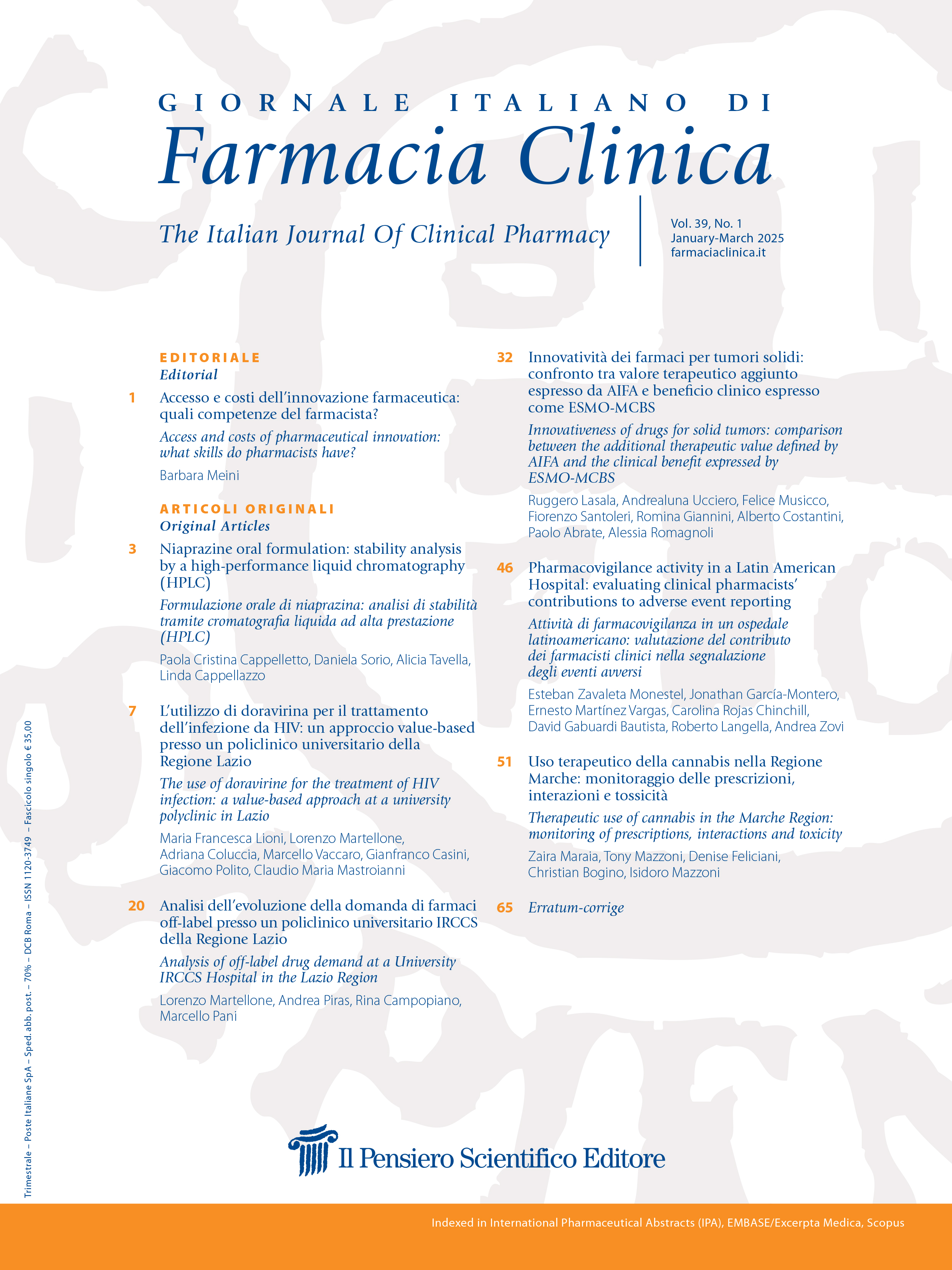 2025 Vol. 39 N. 1 Gennaio-Marzo
